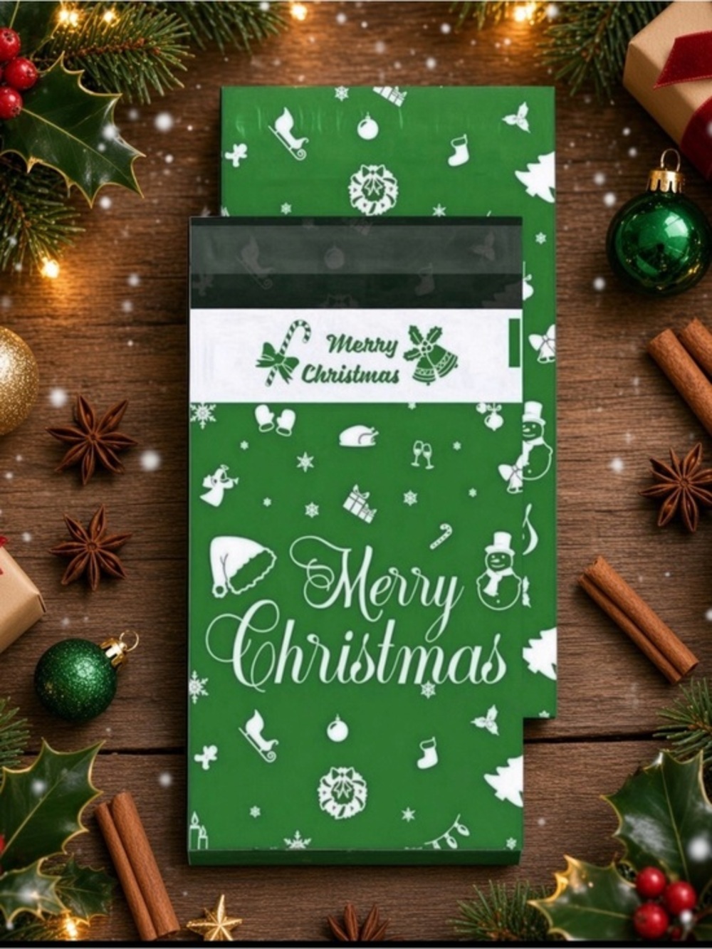 (10) 6x9 Christmas Poly Mailers